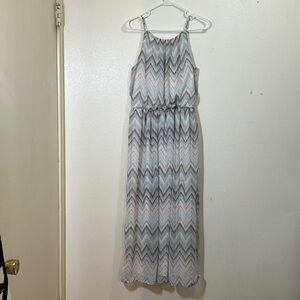 Tacera tiny spaghetti strapped, maxi dress pastel colored dress. Size PL